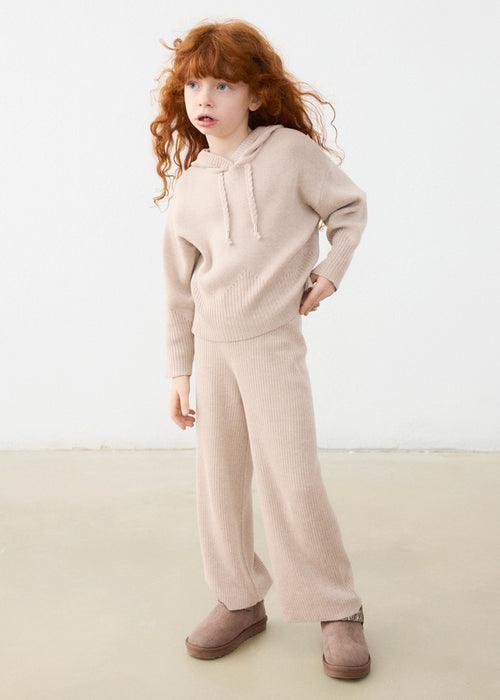 Long knit trousers set