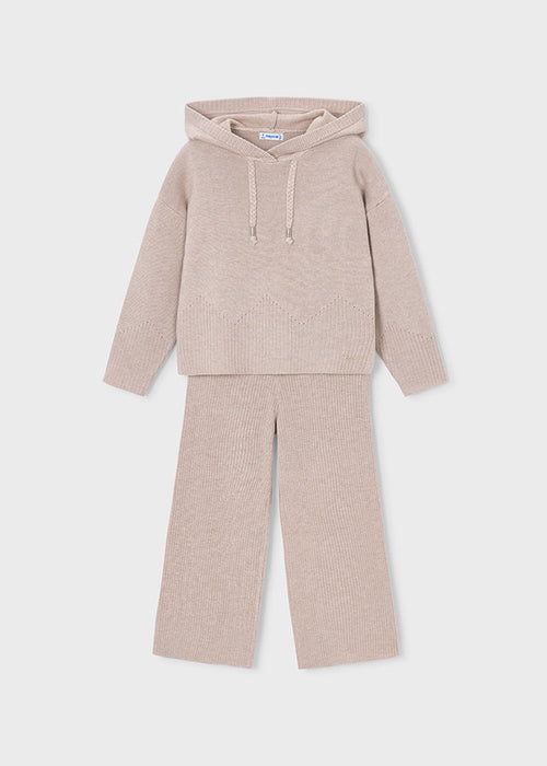 Long knit trousers set