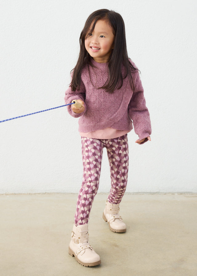 Knit printed leggings