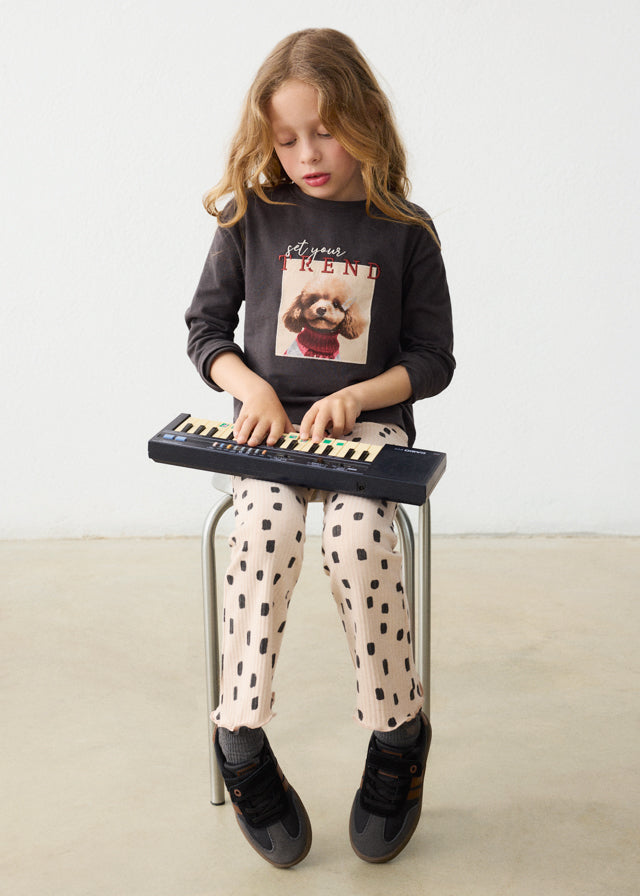 Rib knit flare leggings
