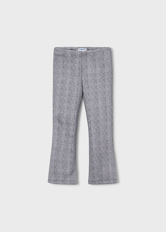 Printed suede flare leggings