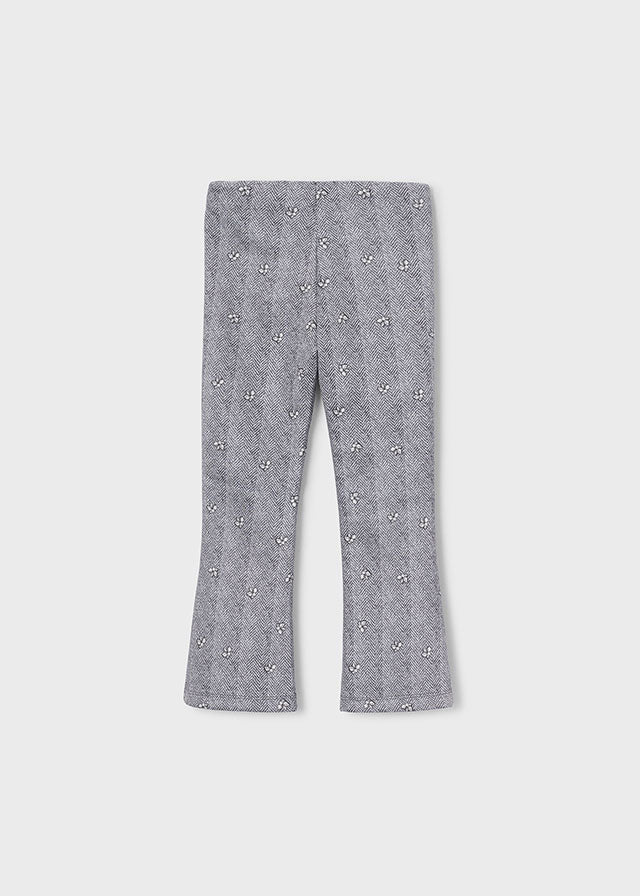 Printed suede flare leggings