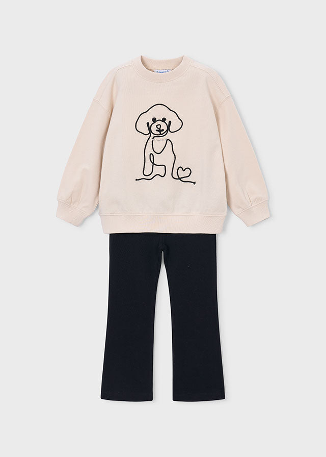 Drawstring fleece leggings set