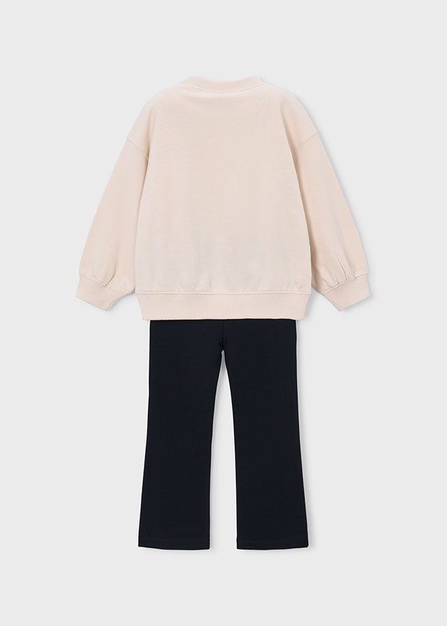 Drawstring fleece leggings set