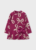 Jacquard knit dress with bag