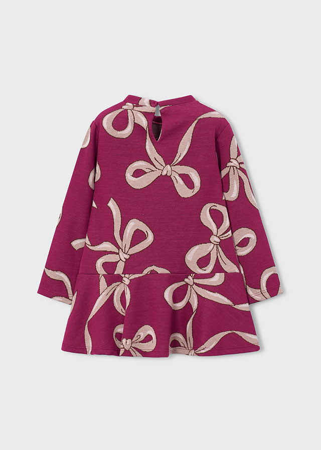 Jacquard knit dress with bag