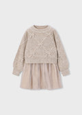 Knit dress with bows