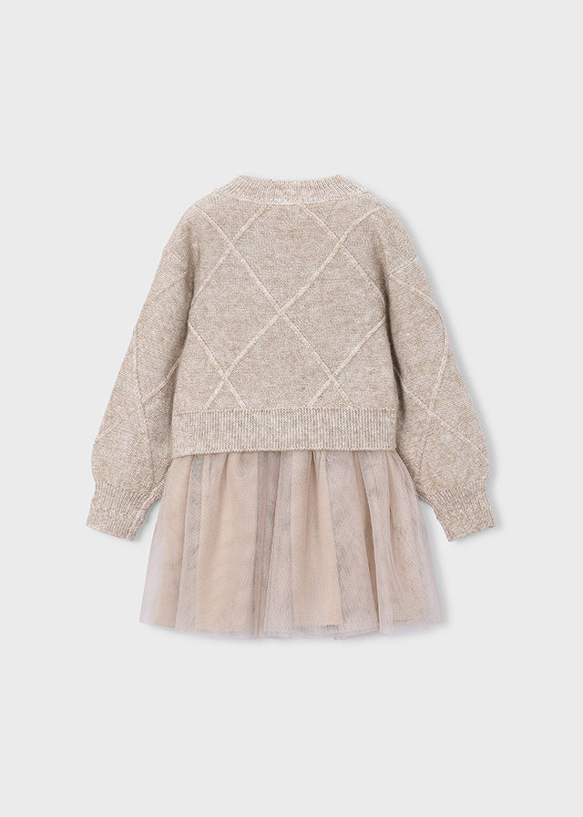 Knit dress with bows