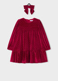 Velvet dress with hair tie