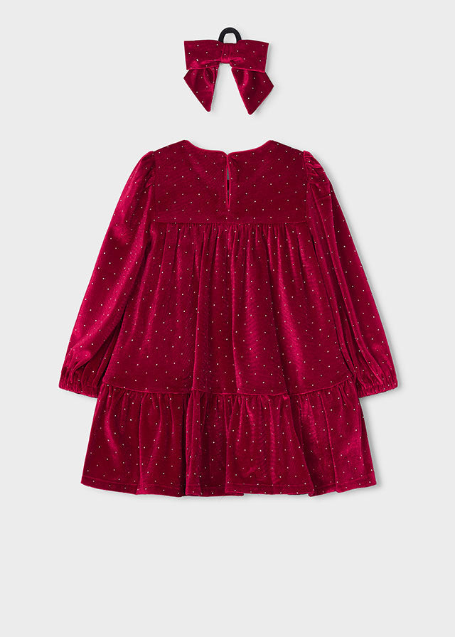 Velvet dress with hair tie