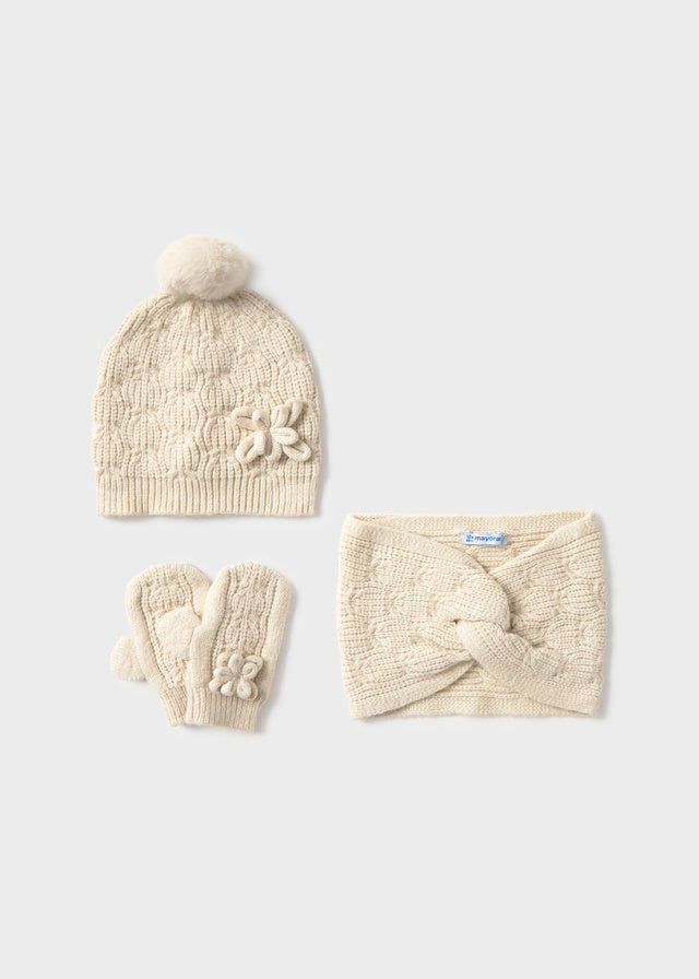 Knit hat and neck warmer set