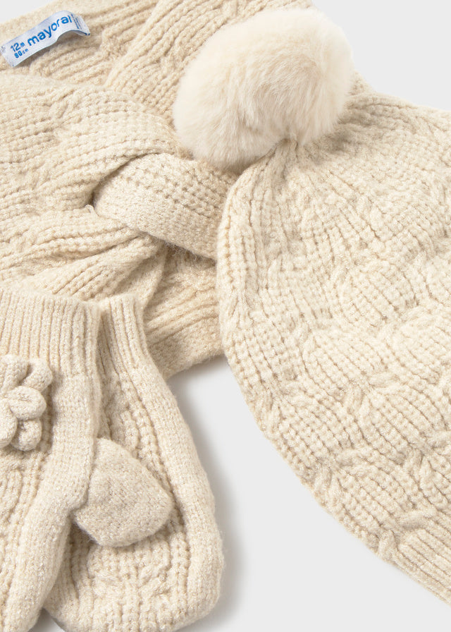 Knit hat and neck warmer set