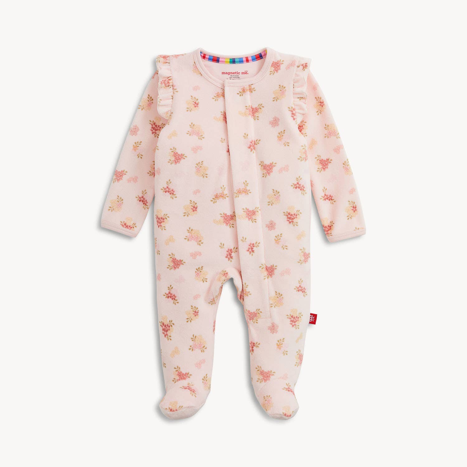 FLORAL GIRLS VELOUR FOOTIE
