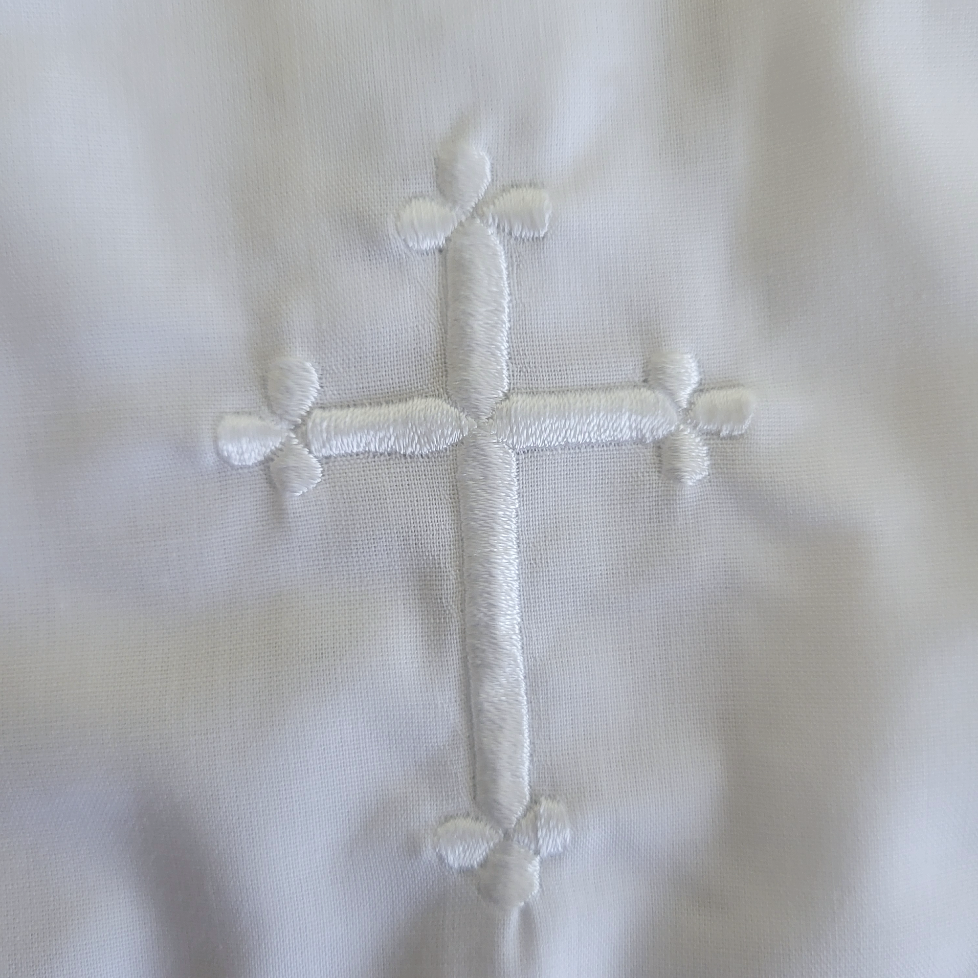 Embroidered Cross Christening Bib