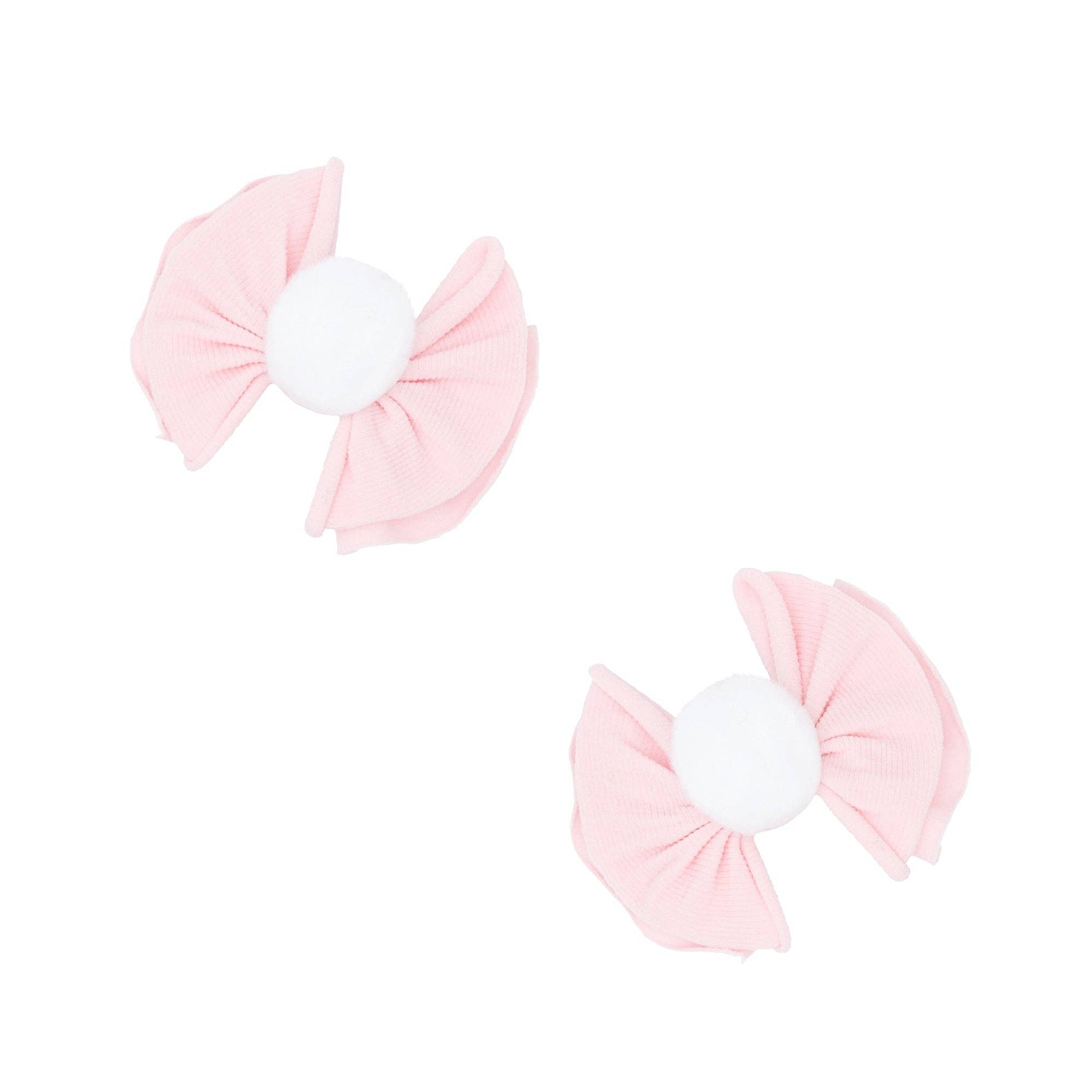 2PK NOVELTY BABY FAB® CLIPS: pink/white pom