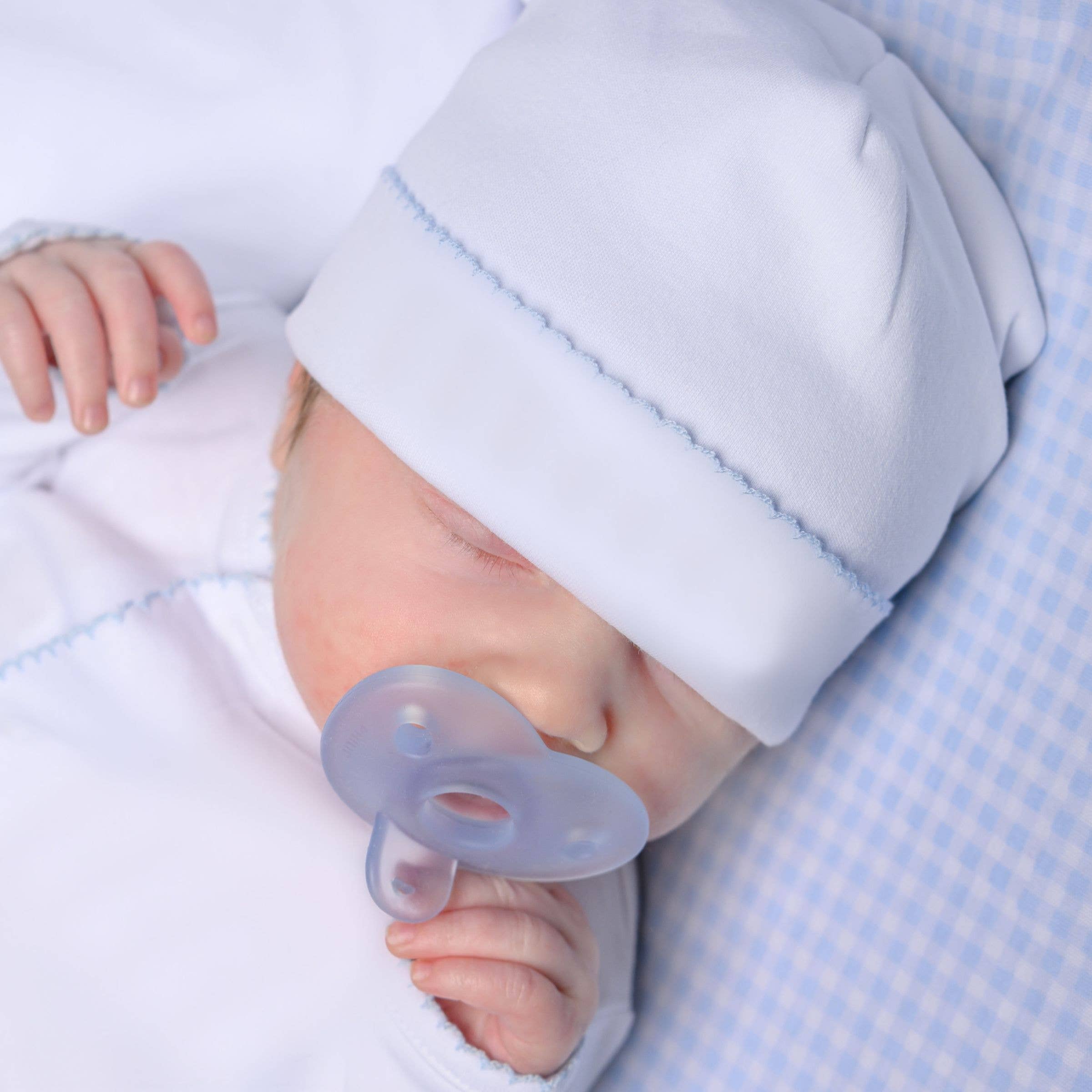 Solid Essentials White Blue Hat