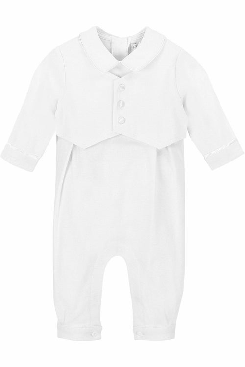 Baby Boy Elegant Christening Set W/ Matching Hat