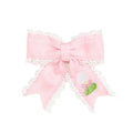 Golf Tee Embroidered Lace Bow Clip - Kids Hair Bows