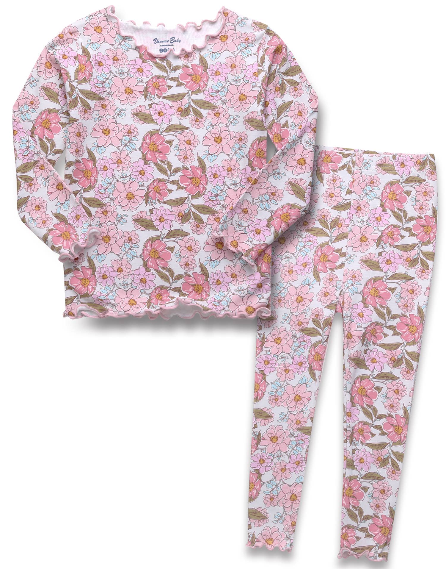 Bamboo Girls Shirring Camelia Long Sleeve PJs