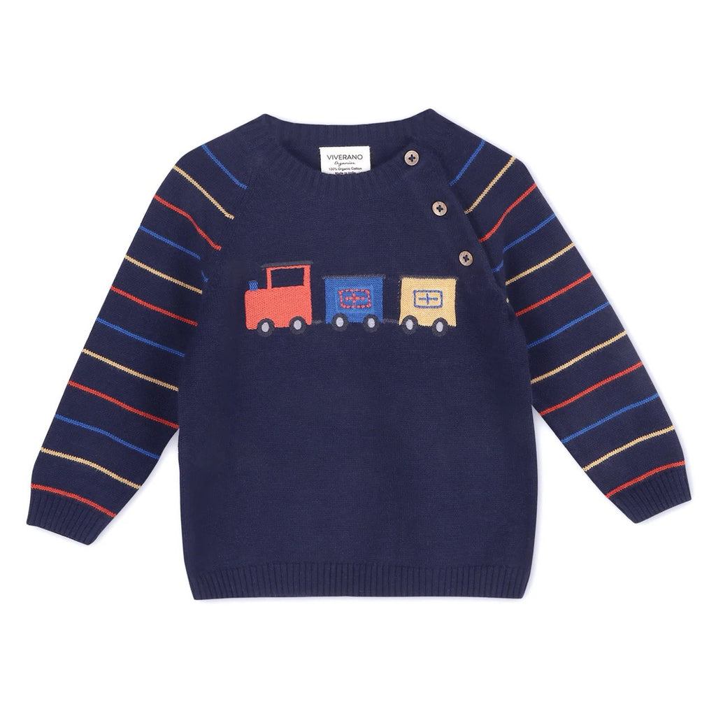 Train Jacquard Knit baby Raglan
