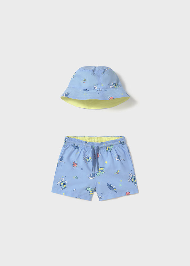 Swim shorts w/ bucket hat