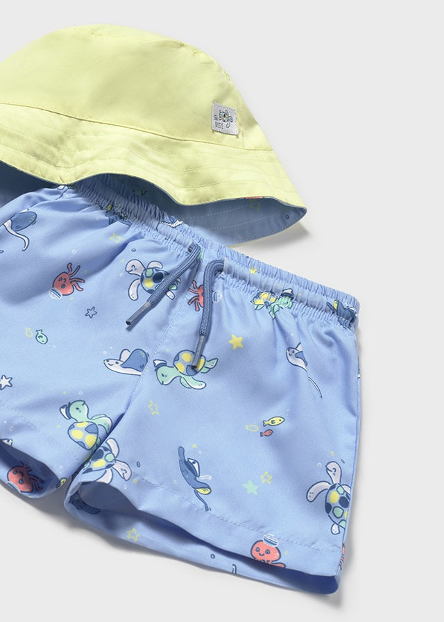 Swim shorts w/ bucket hat