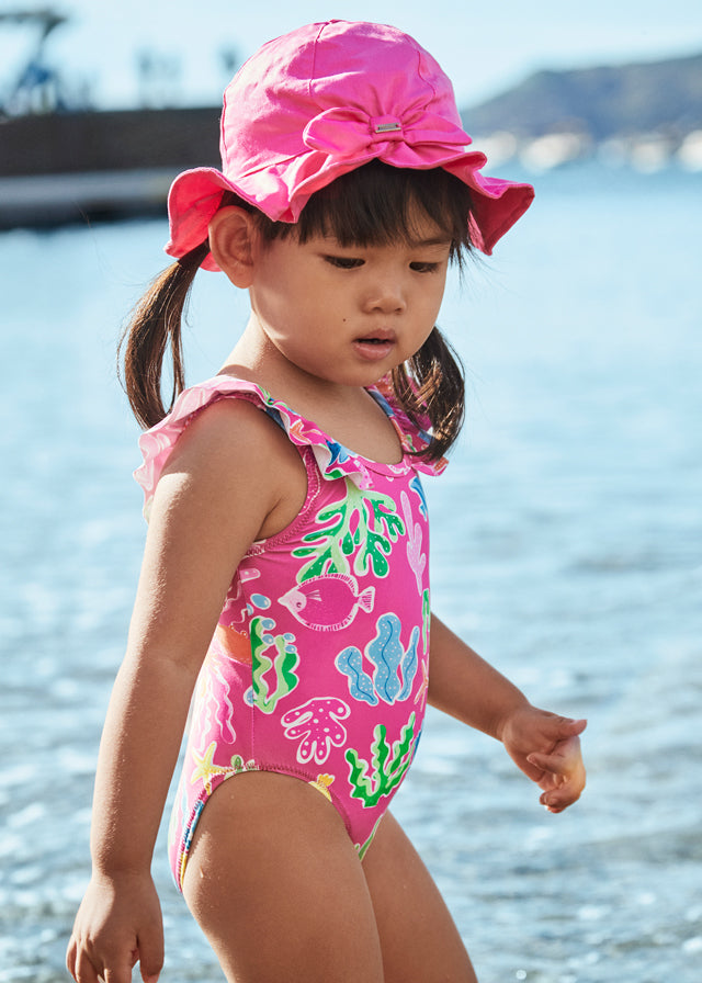 Printed Ruffle back swimsuit