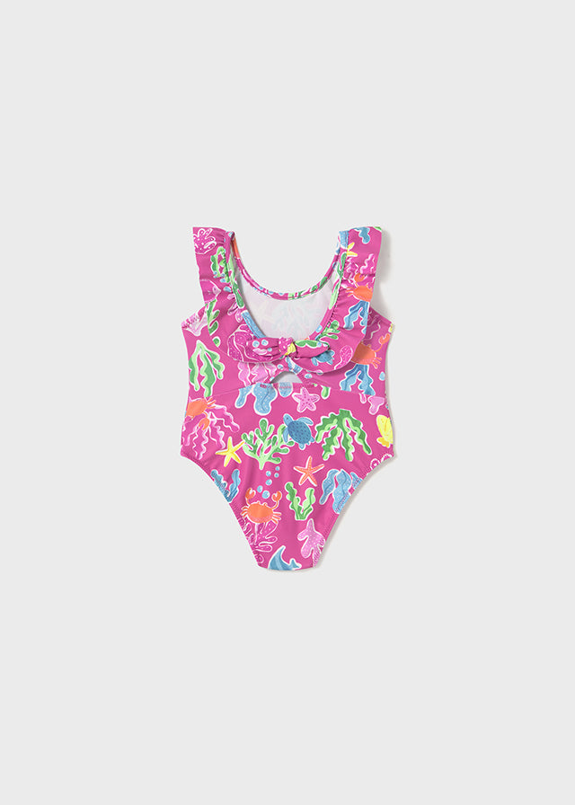 Printed Ruffle back swimsuit