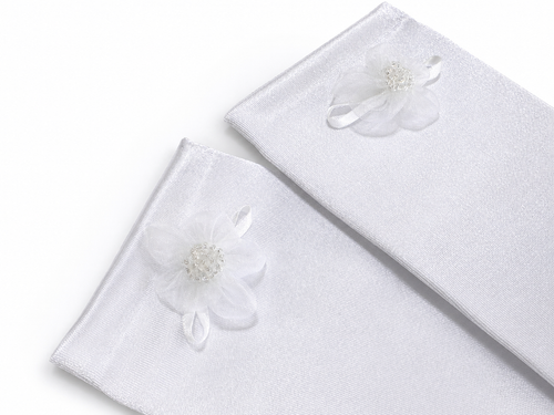 Satin Gloves with Flower