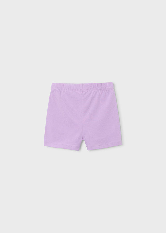 lilac basic knit shorts