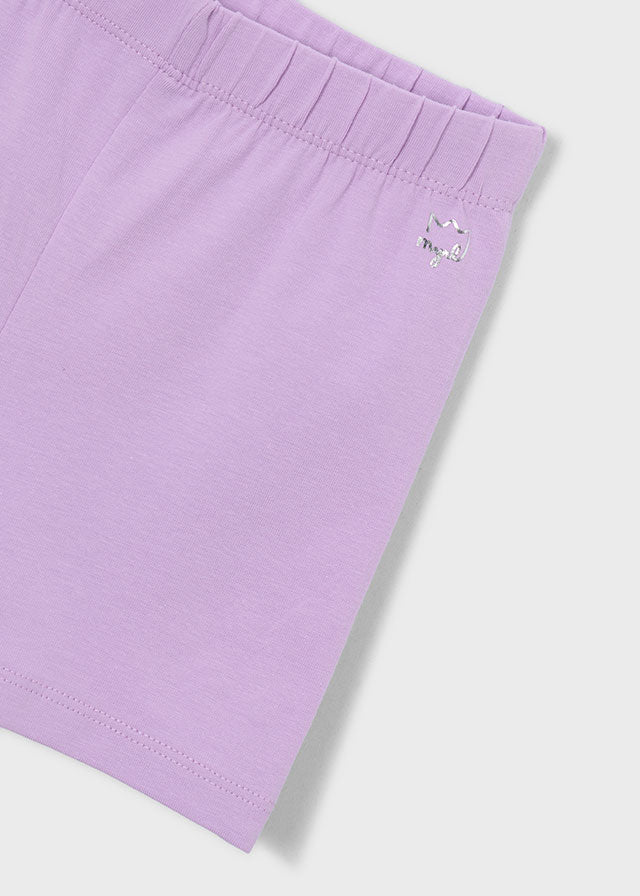 lilac basic knit shorts