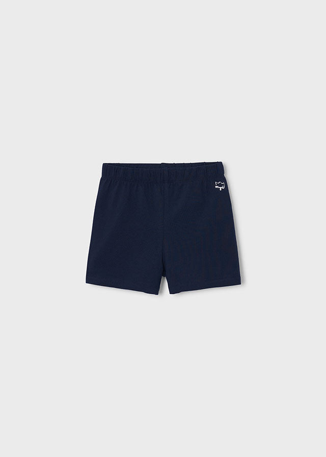 Navy basic knit shorts