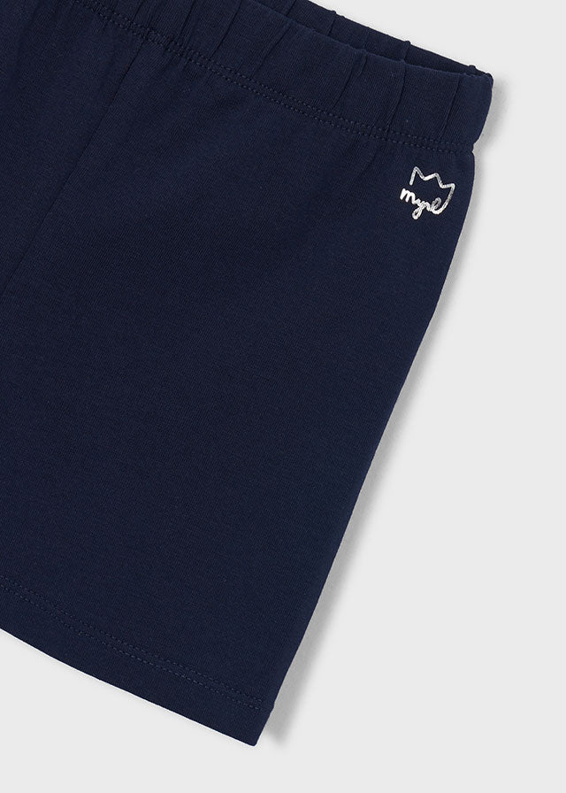 Navy basic knit shorts