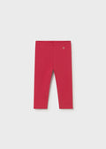 red long basic leggings