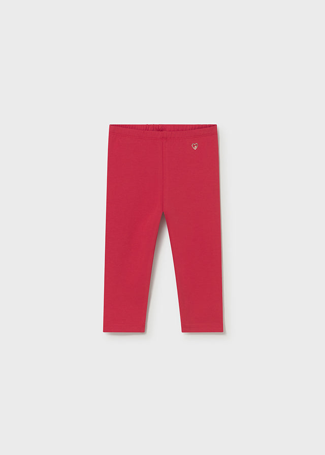red long basic leggings