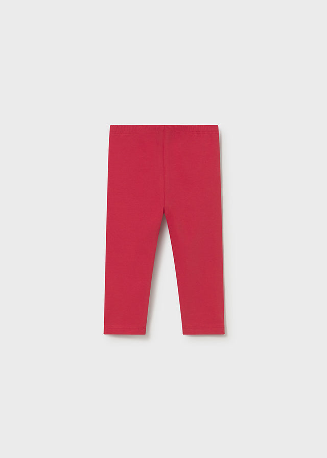 red long basic leggings