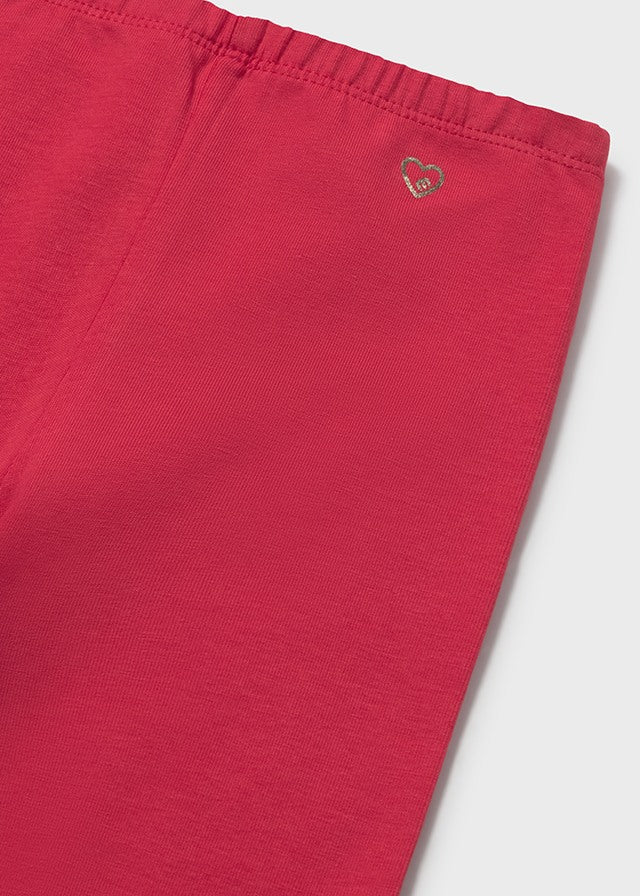 red long basic leggings