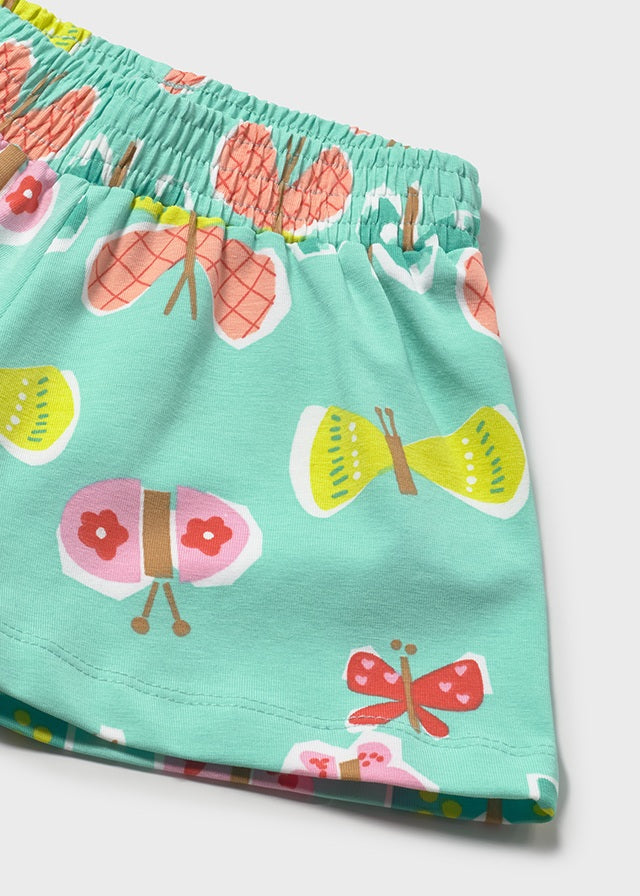 Printed knit shorts