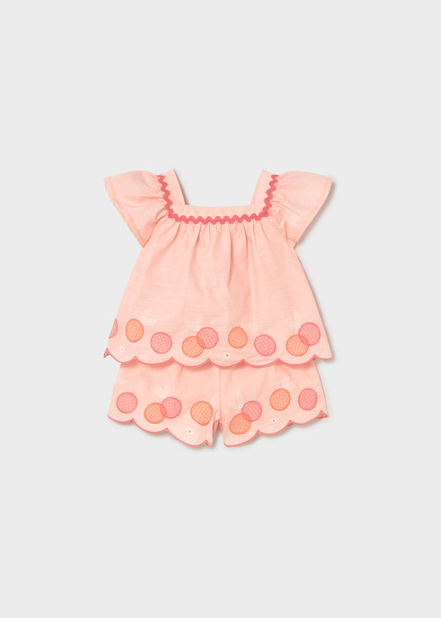 Embroidered bermudas set