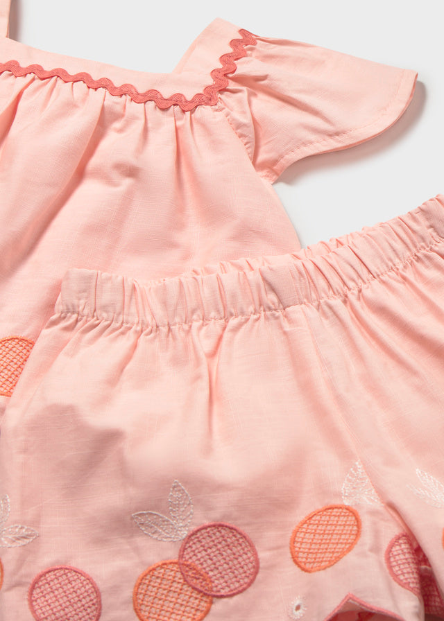 Embroidered bermudas set