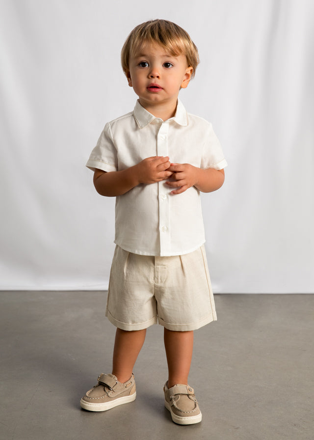 Linen suiting bermuda set