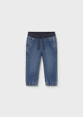 Soft denim jogger pants