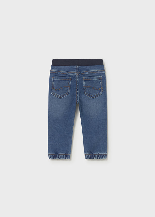 Soft denim jogger pants