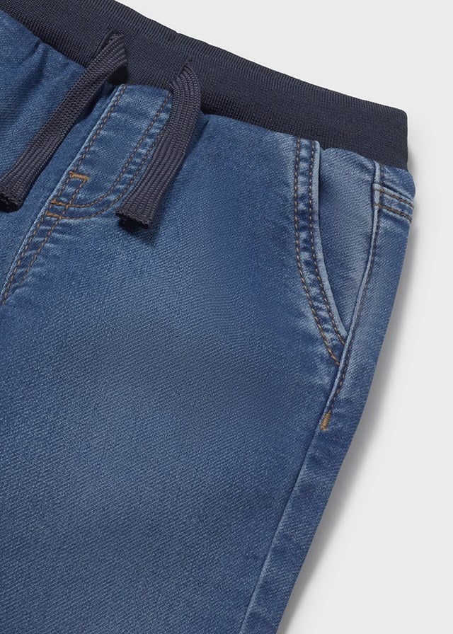 Soft denim jogger pants