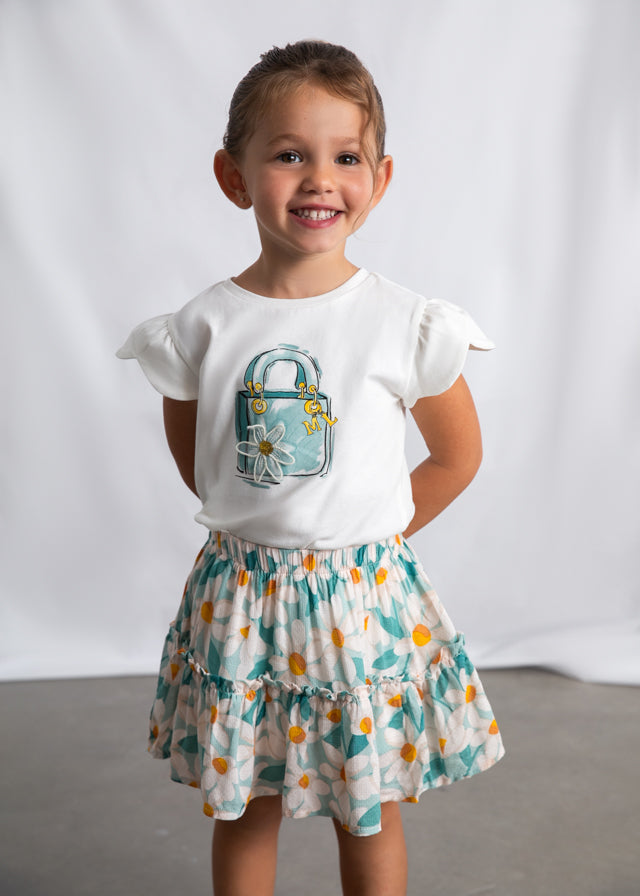 Printed dobby skirt