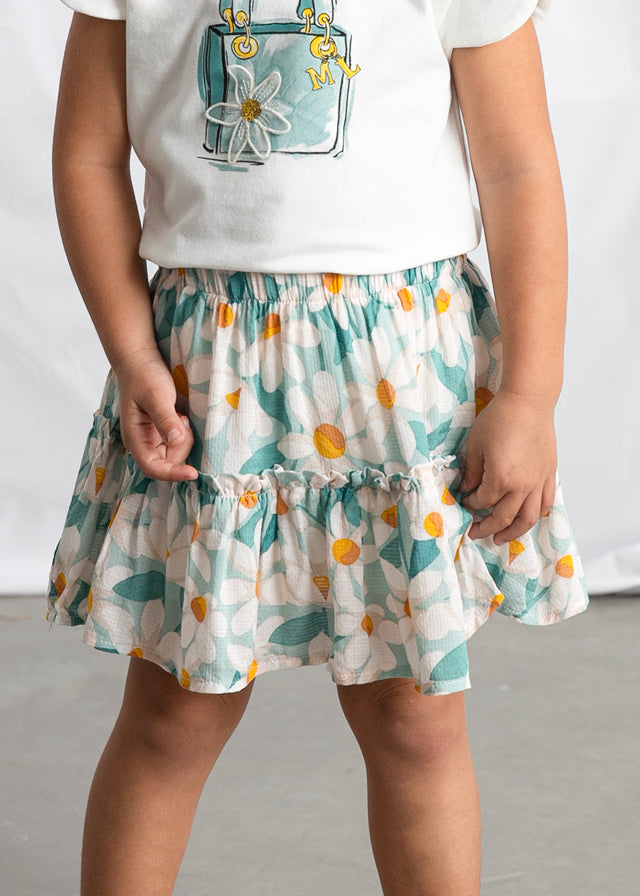 Printed dobby skirt