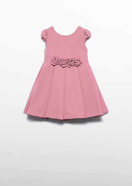 crepe flower detail dress