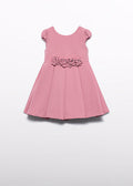 crepe flower detail dress
