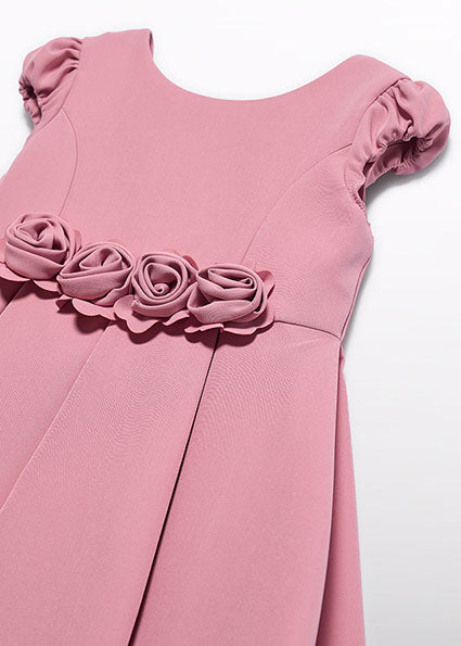 crepe flower detail dress