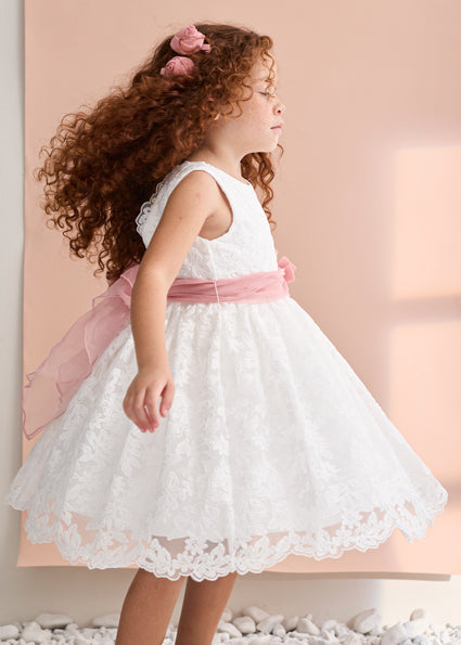 Embroidered tulle dress